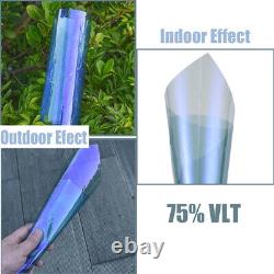 1M3M Car Window Windshield Solar Film Sun Shade Wrap Sticker 74.2%VLT Blue Tint