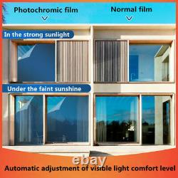 Photochromic Window Film 75%-20%VLT 60inx39in Smart Car Nano Ceramic Solar Tint
